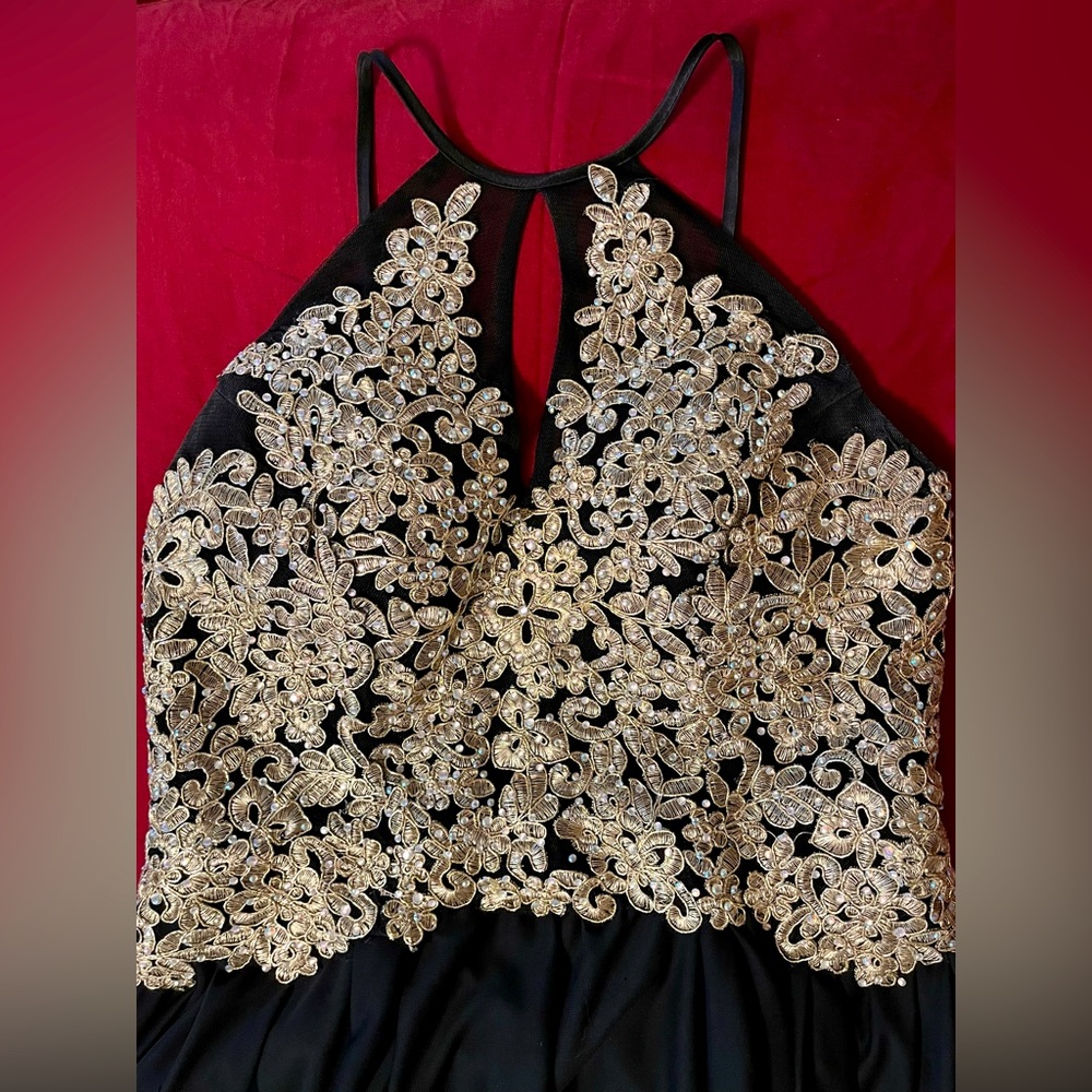 Black and Gold Prom Dress/Gown